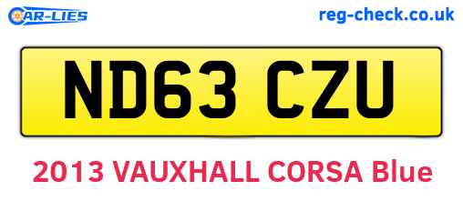 ND63CZU are the vehicle registration plates.