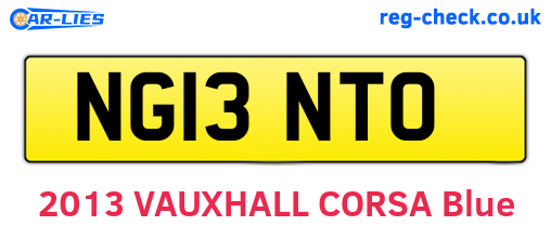 NG13NTO are the vehicle registration plates.