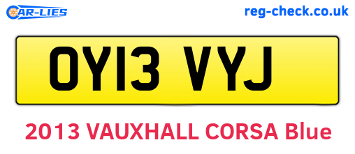 OY13VYJ are the vehicle registration plates.