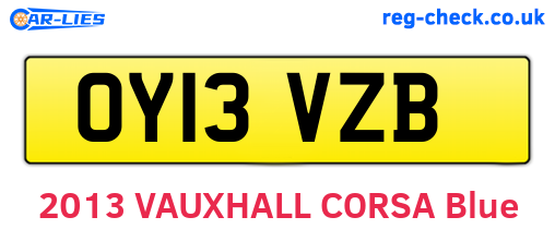 OY13VZB are the vehicle registration plates.