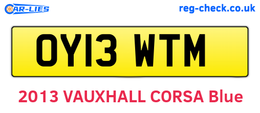 OY13WTM are the vehicle registration plates.
