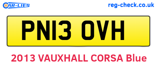 PN13OVH are the vehicle registration plates.