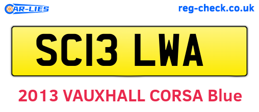 SC13LWA are the vehicle registration plates.