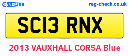 SC13RNX are the vehicle registration plates.