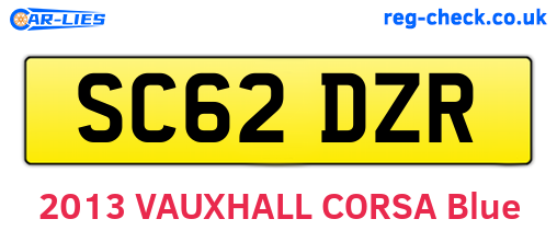 SC62DZR are the vehicle registration plates.