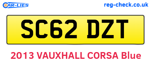 SC62DZT are the vehicle registration plates.