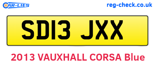 SD13JXX are the vehicle registration plates.