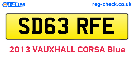 SD63RFE are the vehicle registration plates.