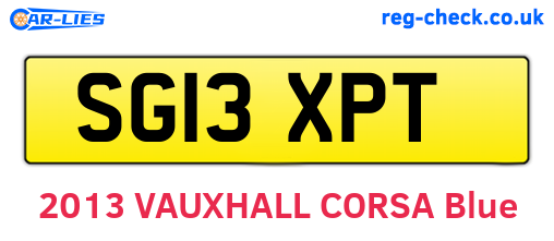 SG13XPT are the vehicle registration plates.
