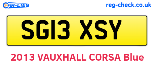 SG13XSY are the vehicle registration plates.