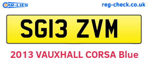 SG13ZVM are the vehicle registration plates.