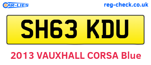 SH63KDU are the vehicle registration plates.