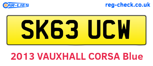 SK63UCW are the vehicle registration plates.