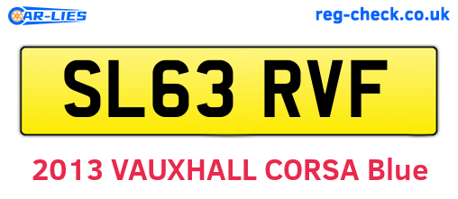 SL63RVF are the vehicle registration plates.