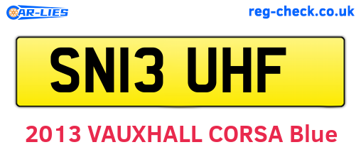 SN13UHF are the vehicle registration plates.
