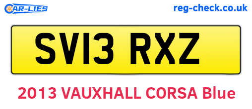 SV13RXZ are the vehicle registration plates.