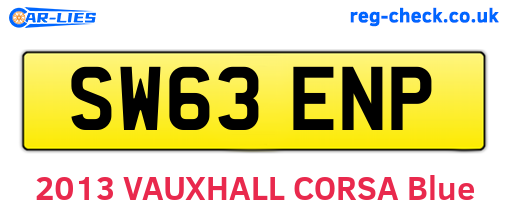 SW63ENP are the vehicle registration plates.