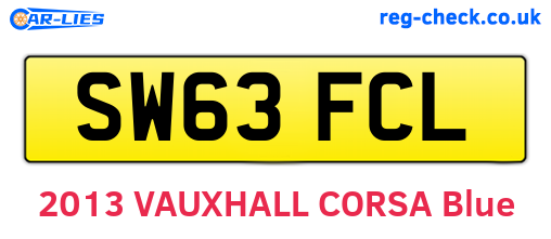 SW63FCL are the vehicle registration plates.