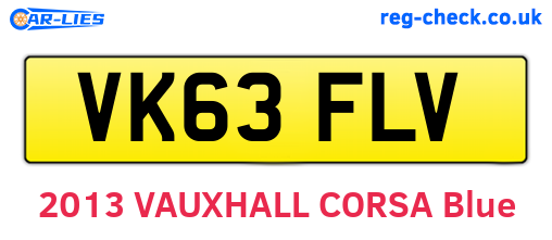 VK63FLV are the vehicle registration plates.