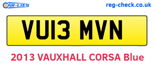 VU13MVN are the vehicle registration plates.