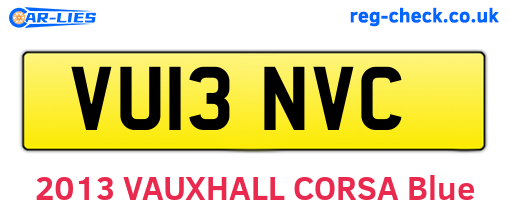 VU13NVC are the vehicle registration plates.