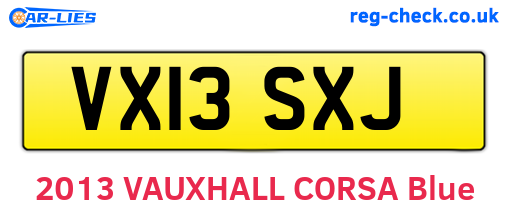 VX13SXJ are the vehicle registration plates.