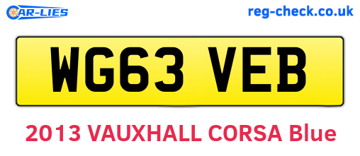 WG63VEB are the vehicle registration plates.