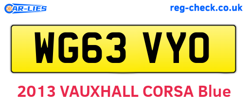 WG63VYO are the vehicle registration plates.