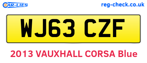 WJ63CZF are the vehicle registration plates.