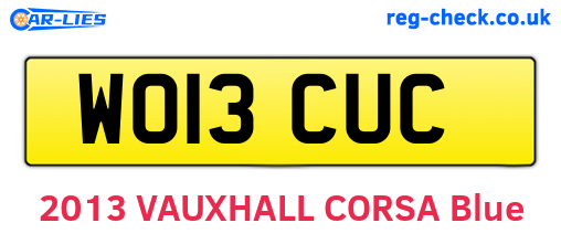 WO13CUC are the vehicle registration plates.