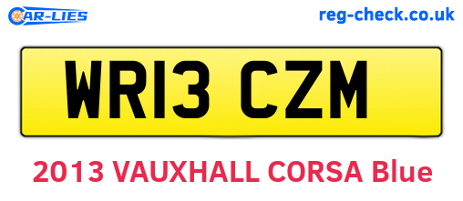 WR13CZM are the vehicle registration plates.