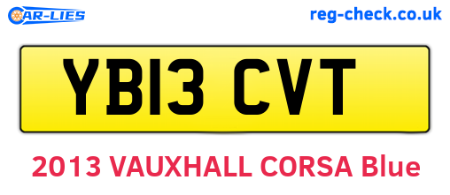 YB13CVT are the vehicle registration plates.