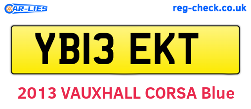 YB13EKT are the vehicle registration plates.