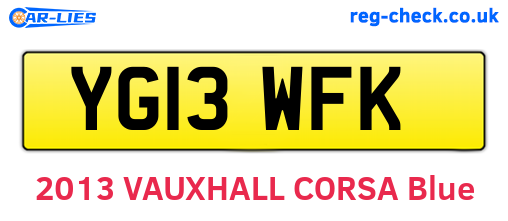 YG13WFK are the vehicle registration plates.
