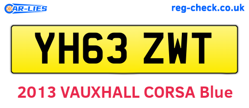 YH63ZWT are the vehicle registration plates.