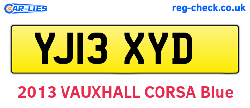 YJ13XYD are the vehicle registration plates.