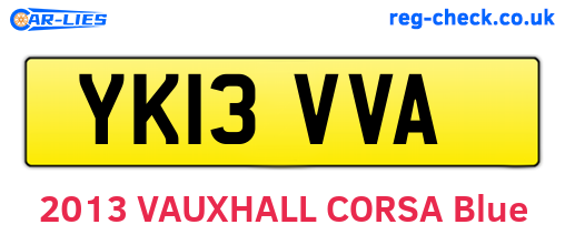YK13VVA are the vehicle registration plates.