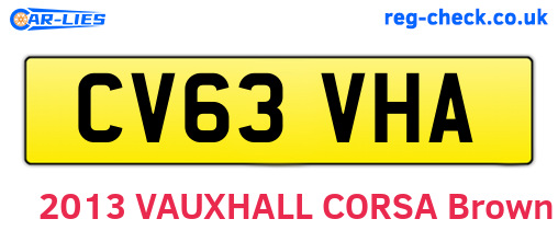 CV63VHA are the vehicle registration plates.