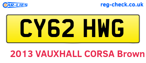 CY62HWG are the vehicle registration plates.