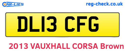DL13CFG are the vehicle registration plates.