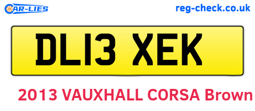 DL13XEK are the vehicle registration plates.