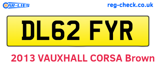 DL62FYR are the vehicle registration plates.