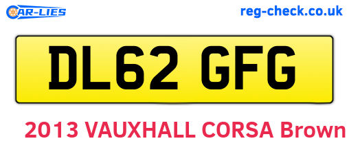 DL62GFG are the vehicle registration plates.