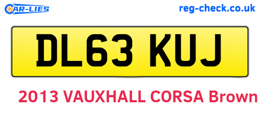 DL63KUJ are the vehicle registration plates.
