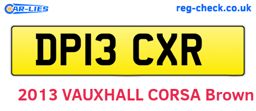DP13CXR are the vehicle registration plates.