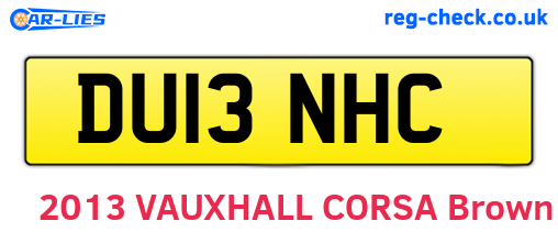 DU13NHC are the vehicle registration plates.