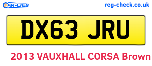DX63JRU are the vehicle registration plates.