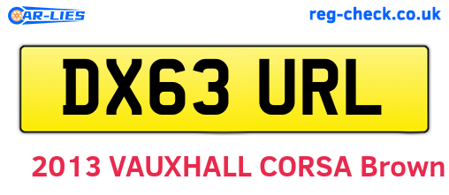 DX63URL are the vehicle registration plates.