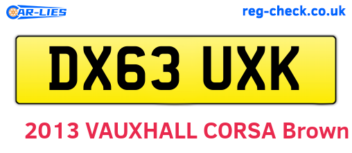 DX63UXK are the vehicle registration plates.