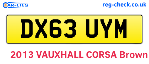 DX63UYM are the vehicle registration plates.